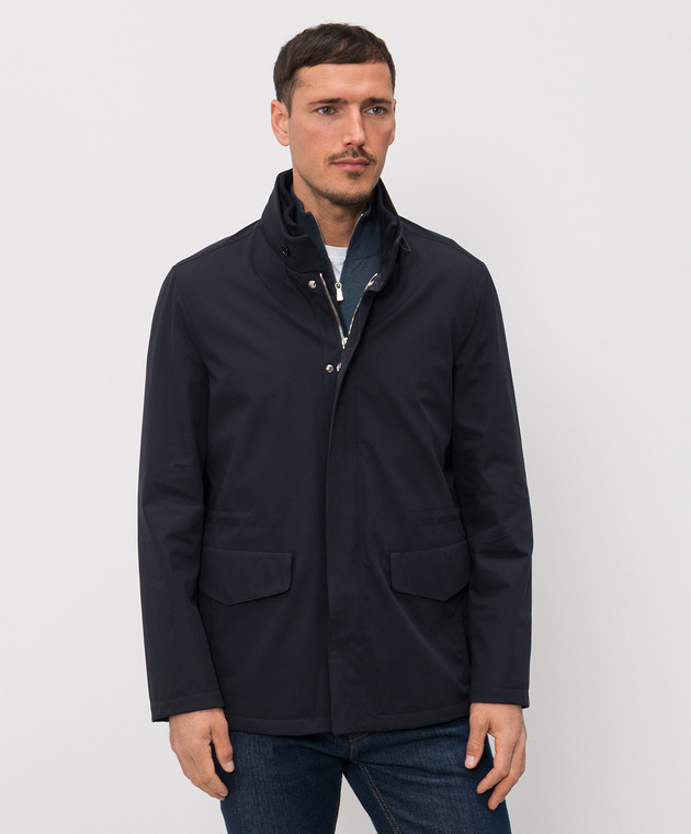 Enrico Mandelli Синяя куртка с вышивкой логотипа 3T551A6033 изображение 3