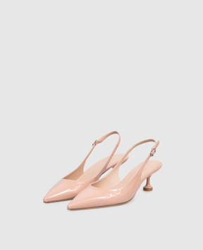 Stuart Weitzman Бежеві шкіряні лаковані слінгбеки STUARTINI SM912