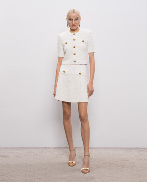 Balmain Білий твідовий кардиган GF0KL290KJ89