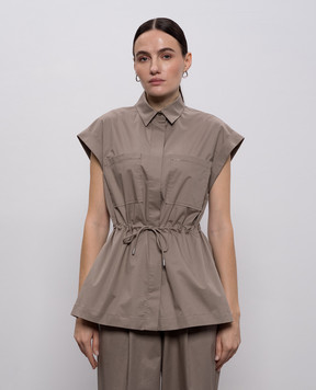 Peserico Коричневая рубашка с цепочкой мониль A0681901979