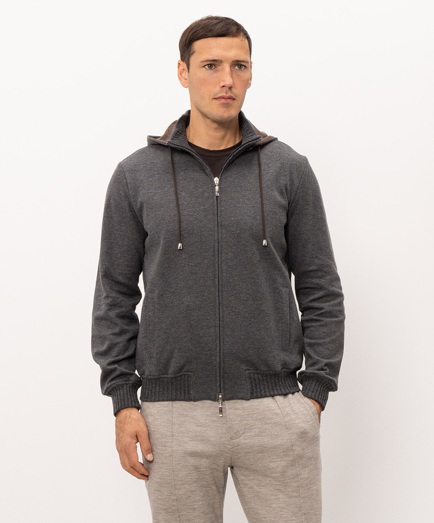 Doriani Cashmere Сіра спортивна куртка 872CAPSTLUJ362 зображення 3