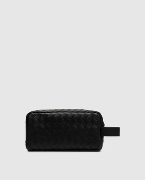 Bottega Veneta Чорний шкіряний несесер Intrecciato 729295VCPQ1