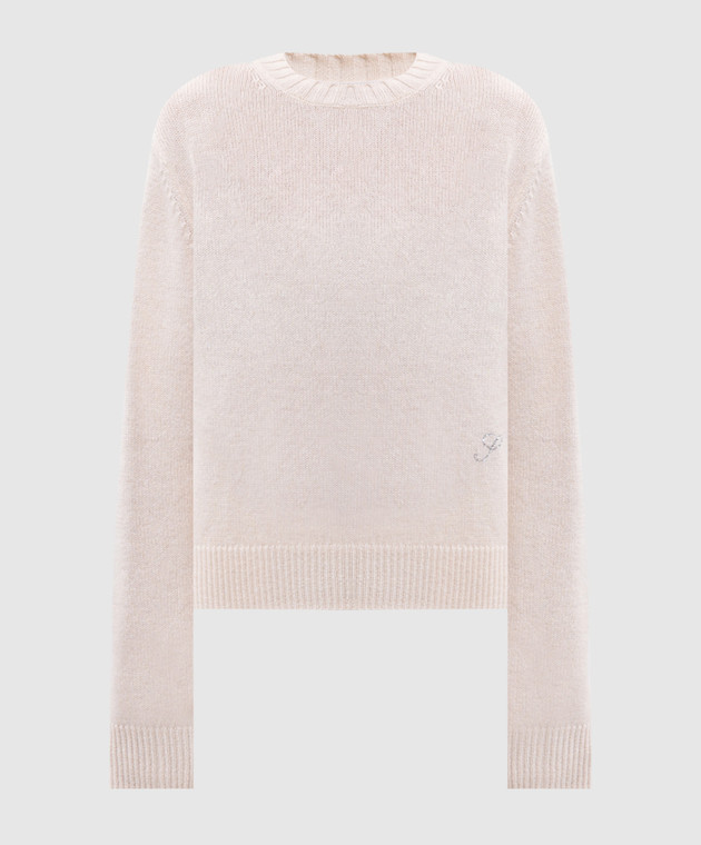 Sporty & Rich Джемпер цвета айвори из кашемира и шерсти WS01282327CR01