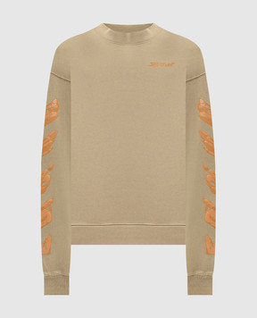 Off-White Світшот Ink Arrow кольору хакі 44MBA054F5F004