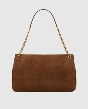 Saint Laurent Замшевая коричневая сумка CALYPSO 7773991U80W