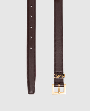 Saint Laurent Бордовий шкіряний ремінь CASSANDRE 554465BOO0W