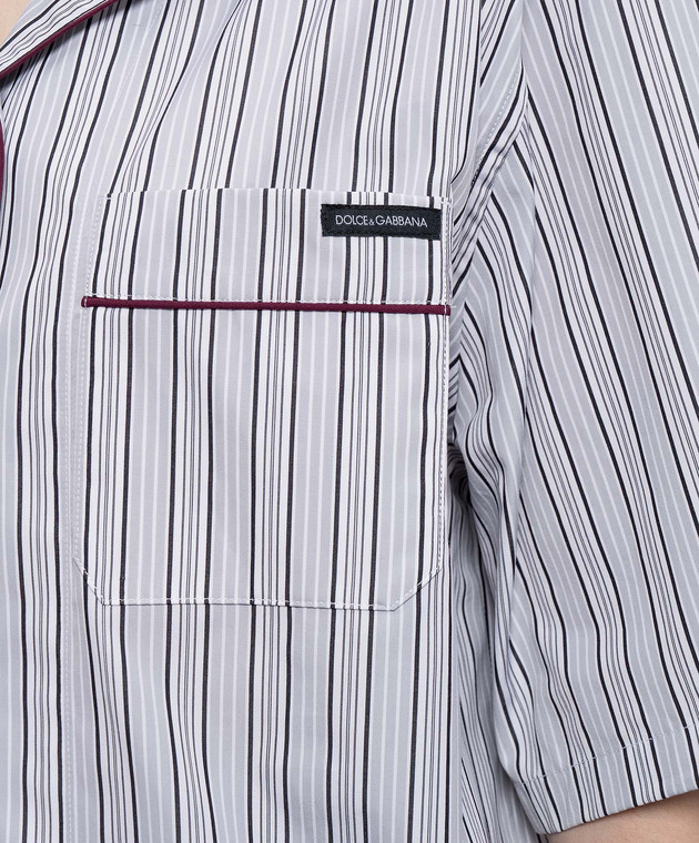 Dolce&Gabbana Сіра сорочка в смужку F5U31TFR51X зображення 4
