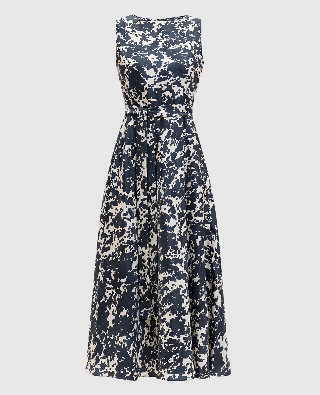 Синее платье MARTINA из шелка в принт