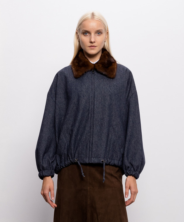 Simonetta Ravizza Синяя куртка Linus из шерсти F06JA404T120M1A изображение 3