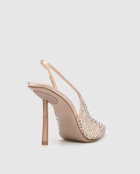 Le Silla Бежеві слінгбеки GILDA з кристалами 2299U090P1PPSAS