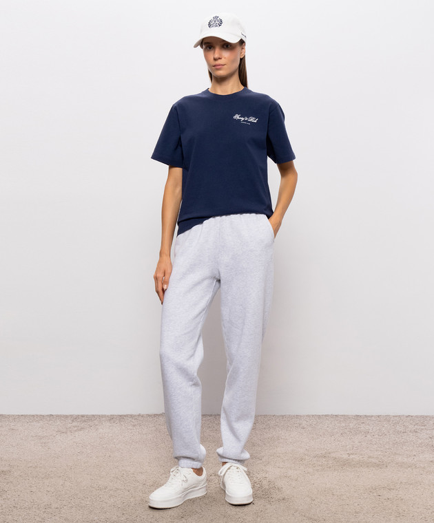 Sporty & Rich Синя футболка Club Script TO11985274BL106 зображення 2