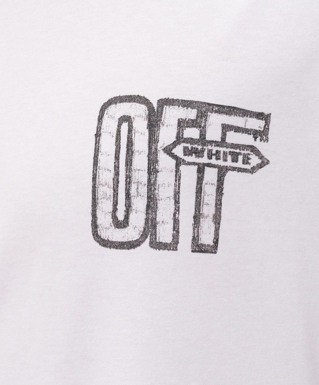 Off-White Белая футболка с принтом эмблемы 44MAA120F26J00Y изображение 5