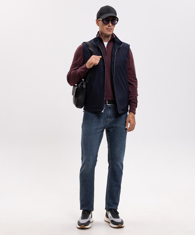 Canali Бордовий джемпер з вовни MK02481C0015 зображення 2