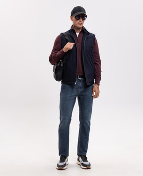 Canali Бордовый джемпер из шерсти MK02481C0015
