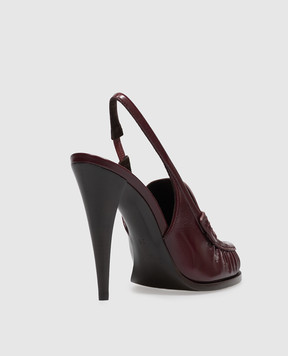 Saint Laurent Бордові шкіряні слінгбеки LE LOAFER A001EHAAGXE
