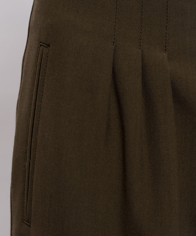 Maison Margiela MM6 Штани кольору хакі з вовною S62KB0269M35436 зображення 5