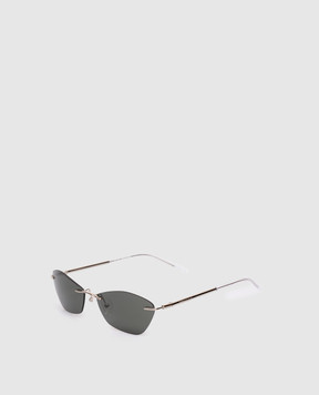 Alexander McQueen Серебристые очки T-Bar Slim 852610I3330