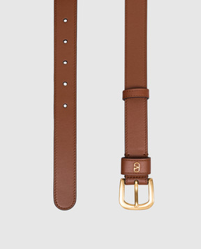 Valentino Коричневий шкіряний пояс VLogo 8W2T0SM1PPU