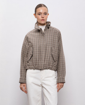 Brunello Cucinelli Бежевая куртка из шерсти в клетку MG5237693P