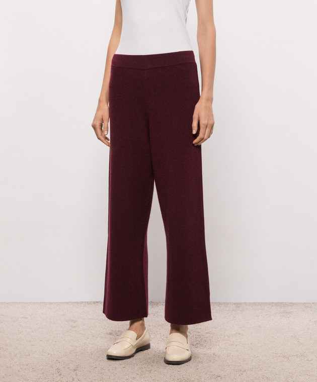 Allude Бордовые брюки из шерсти и кашемира 26517614 изображение 3