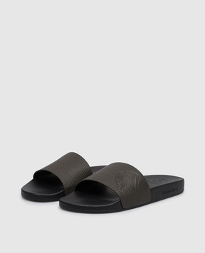 Stefano Ricci Коричневые кожаные слайдеры UG31G760VD