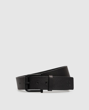 Stone Island Черный кожаный ремень с эмблемой L2S159300002S0072