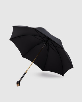 Pasotti Черный зонтик-трость Rottweiler OMITUO479RASO67681