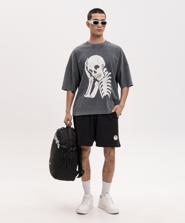 Palm Angels Серая футболка Skull PMAA10DS26JER007 изображение 2