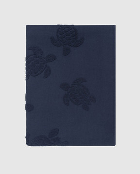 Vilebrequin Синее махровое пляжное полотенце с узором STHU1201