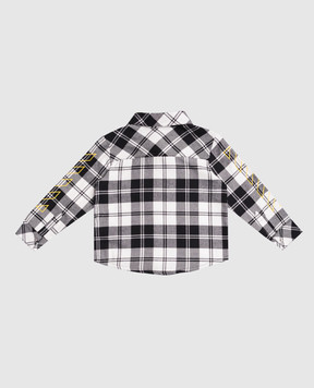 Off-White Дитяча сіра сорочка в клітинку 44BDX001F5F002