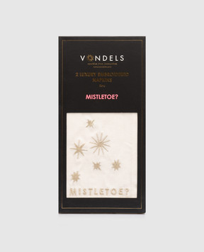 Vondels Набір білих сервірувальних серветок MISTLETOE з льоном 9237000045033