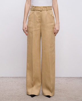 Gabriela Hearst Коричневі штани Norman з льону 2262168LI010