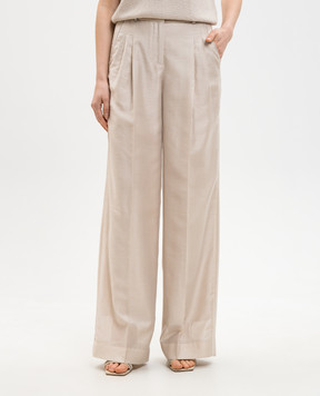 Peserico Бежевые брюки с цепочкой мониль E04452D08867