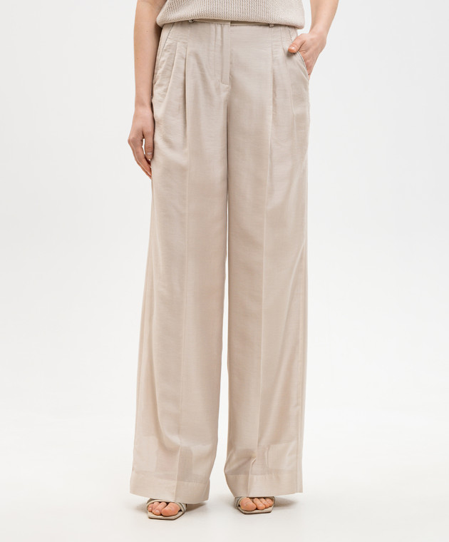 Peserico Бежеві штани з ланцюжком моніль E04452D08867 зображення 3