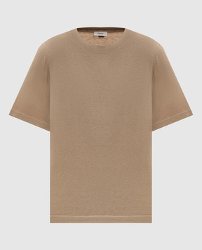 Agnona Коричневая футболка с шелком KT110450Q180P