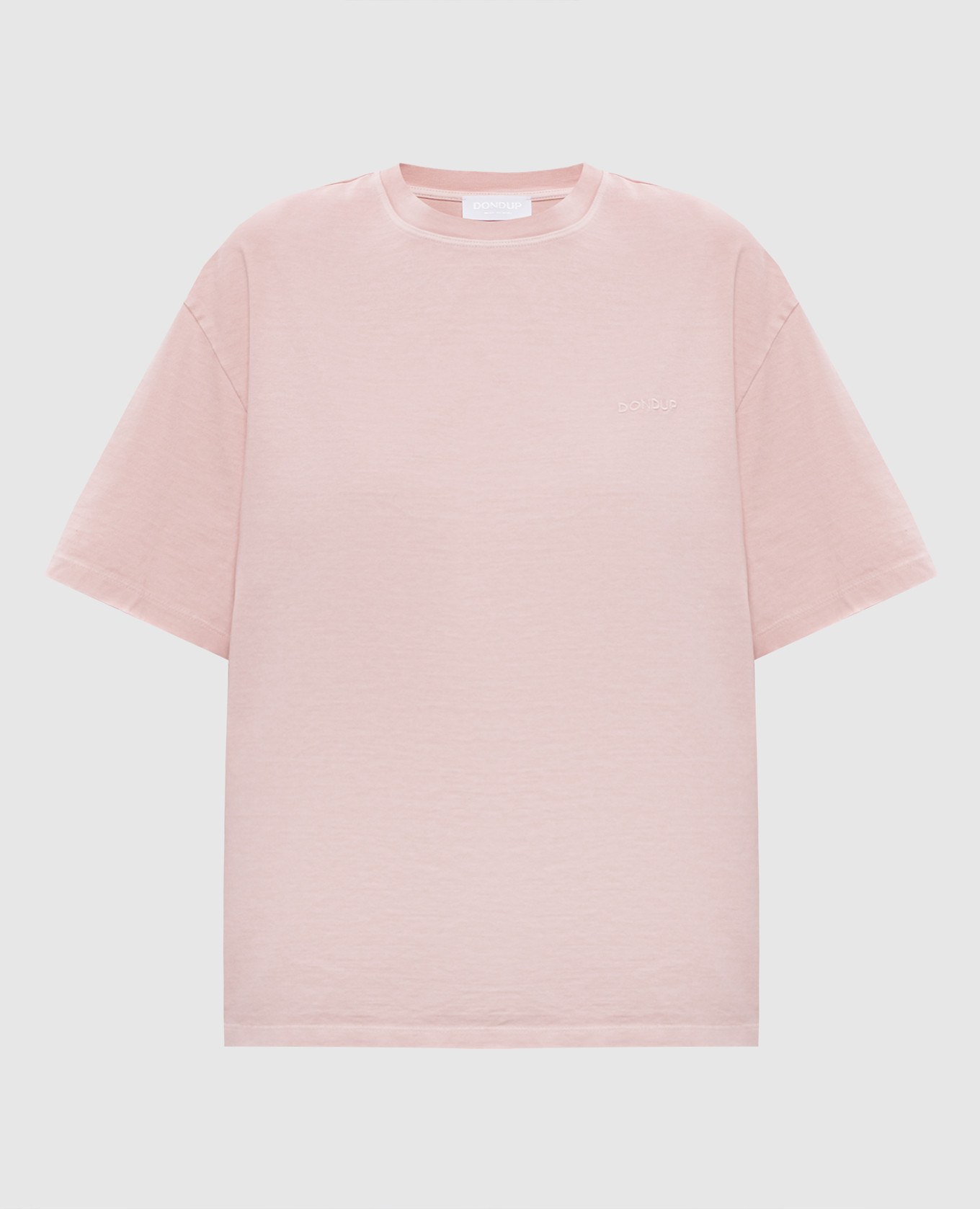 Розовая футболка с вышивкой логотипа