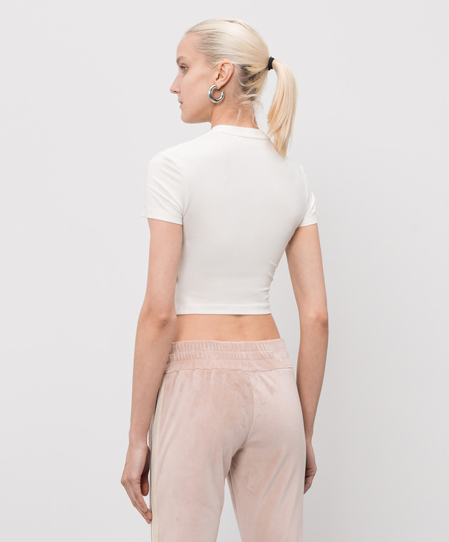 Palm Angels Топ цвета айвори с принтом логотипа PWAA077S26JER001 изображение 4