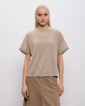 Brunello Cucinelli Бежевая футболка M19259500