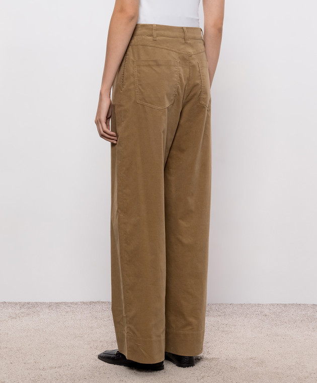 Twinset Коричневые бархатные брюки 262AQ2042 изображение 4