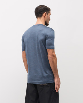 Dolce&Gabbana Синя футболка із шовку G8ST1TG7P0F