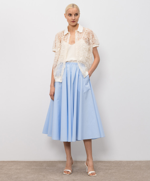 Fabiana Filippi Бежевый топ с шелком TPD276F281M152 изображение 2