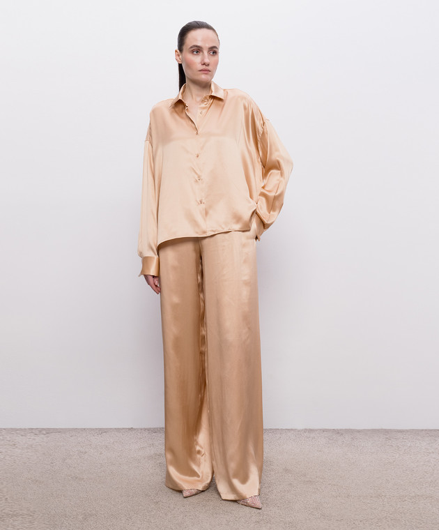 Ermanno Scervino Бежеві штани із шовку D482P764NXE зображення 2