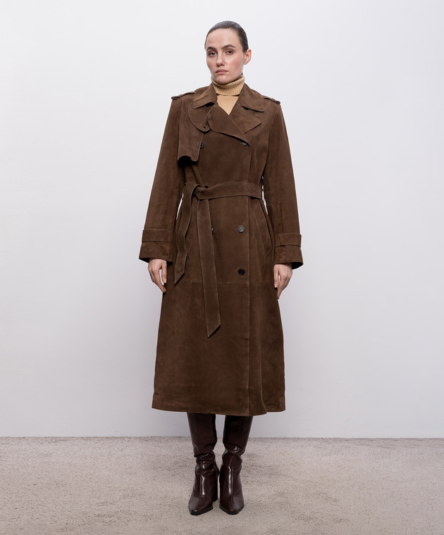 Mackage Коричневий замшевий двобортний тренч GAEL-SU GAELSU зображення 3