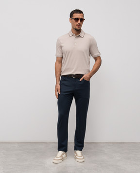 Canali Бежевое поло с кашемиром MJ02337T0900