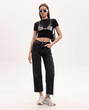 Palm Angels Черный топ Bra Baby PWAA077S26JER002