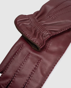 Brunello Cucinelli Бордовые кожаные перчатки MPNGP93528