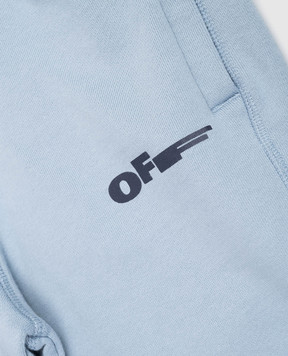 Off-White Детские голубые шорты с принтом логотипа Off 44BCI001S26F004