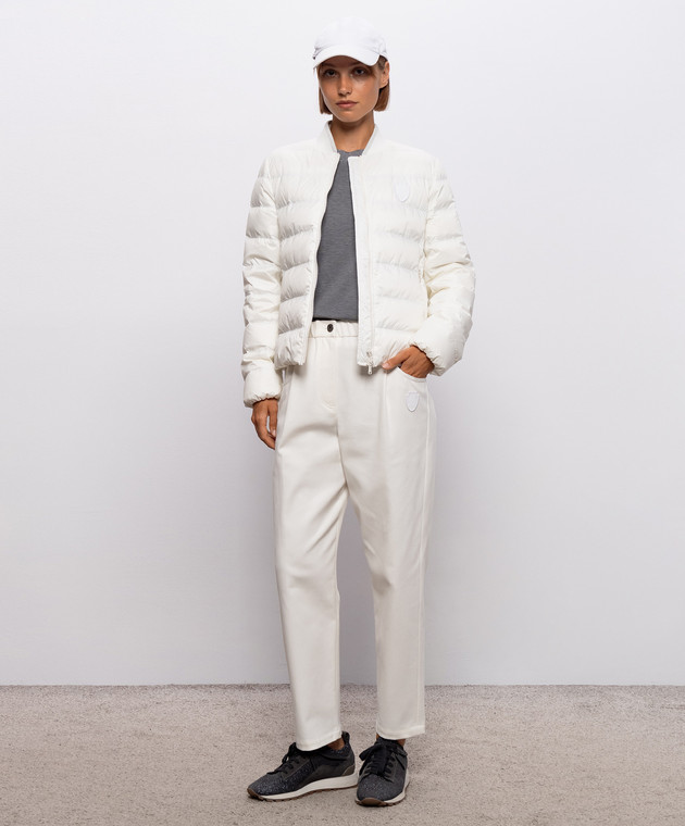 Brunello Cucinelli Брюки цвета айвори с цепочкой мониль MA126P9330 изображение 2