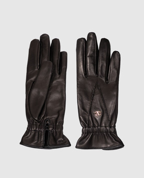 Valentino Черные кожаные перчатки 9W2GDA57CZV