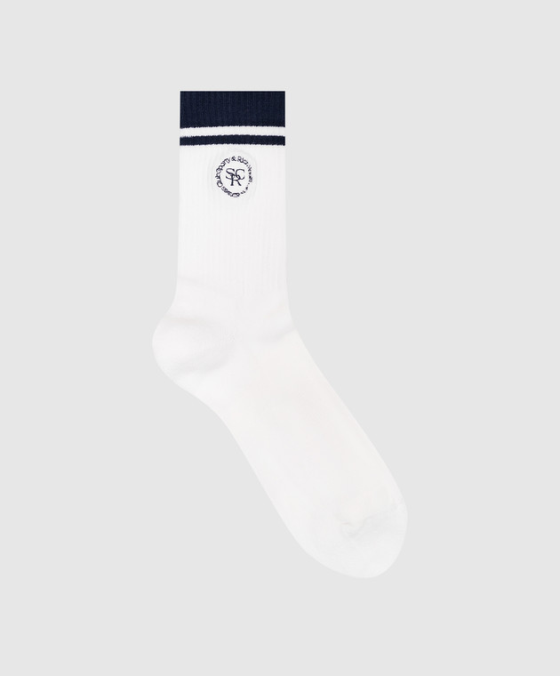 Sporty & Rich Білі шкарпетки з вишивкою AC02785305WH50
